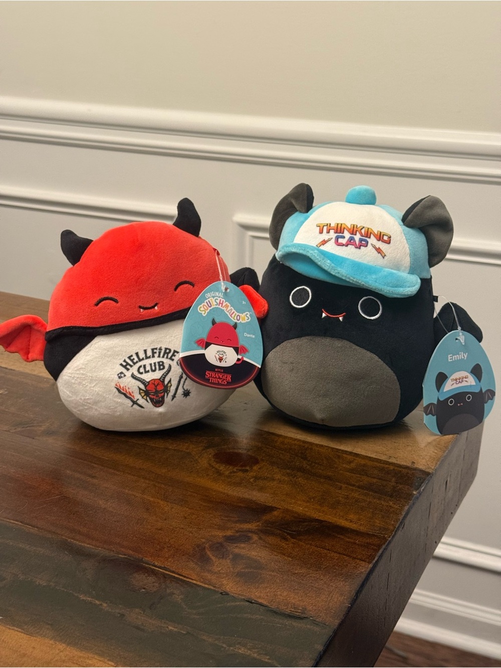 Squishmallow Stranger Things Dante Emily Hellfire Club Thinking Cap NWT